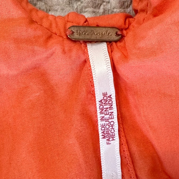 Free People romper, orange/coral color, size medium - Picture 9 of 9